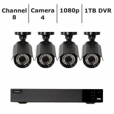 Q-See 8-Channel 4-Camera 1080p Security System with 1TB HDD DVR - QTH83-4CN-1