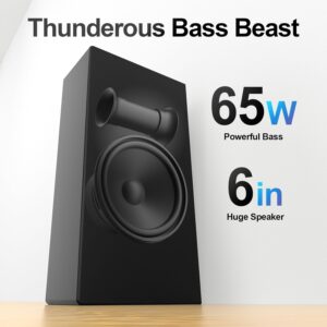 Nylavee Sound Bars for TV with Subwoofer, 2.1ch Bluetooth TV Thunderous Bass Beast