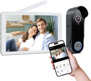 Wireless WiFi Doorbell Camera with Monitor, Video Doorbell with 8 Touch Screen Monitor